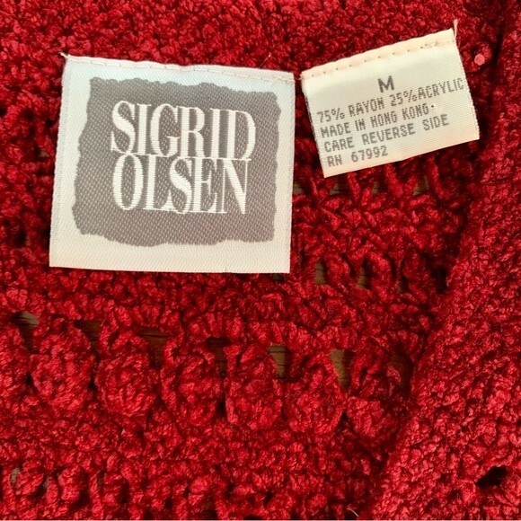 Vintage Sigrid Olsen Cottagecore Chunky Knit Sweater Vest Medium - Picture 6 of 7